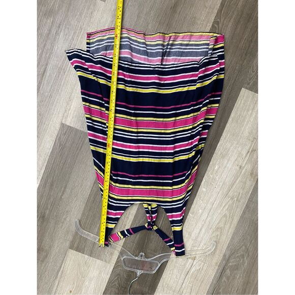 Cambridge Dry Goods Rayon Stripe Racerback Tank Sleeveless Blouse, Sz Medium - Picture 2 of 6